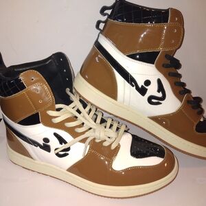 RARE Sia Collective Brown Black & White High top Sneakers